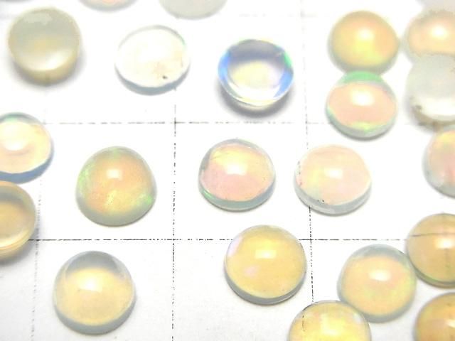 【動画】宝石質エチオピア産オパールAAA ラウンド カボション6×6mm 5個 サムネイル2