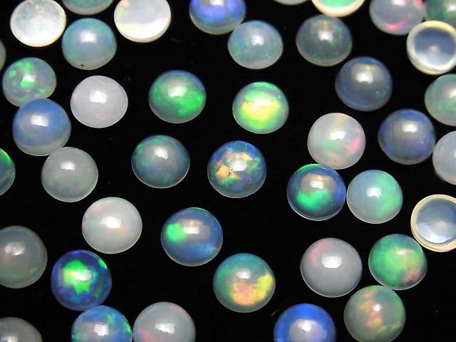 【動画】宝石質エチオピア産オパールAAA ラウンド カボション6×6mm 5個 サムネイル3