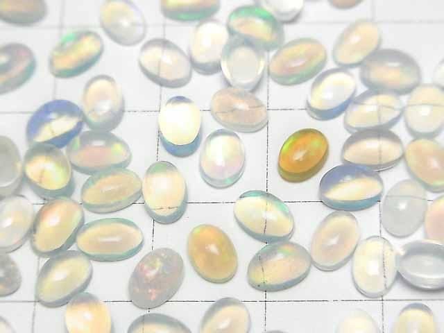 【動画】宝石質エチオピア産オパールAAA オーバル カボション6×4mm 10個 サムネイル2