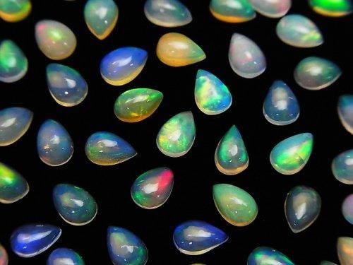 【動画】宝石質エチオピア産オパールAAA ペアシェイプ カボション6×4mm 10個の画像