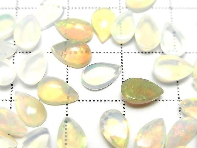 【動画】宝石質エチオピア産オパールAAA ペアシェイプ カボション8×5mm 3個 サムネイル2