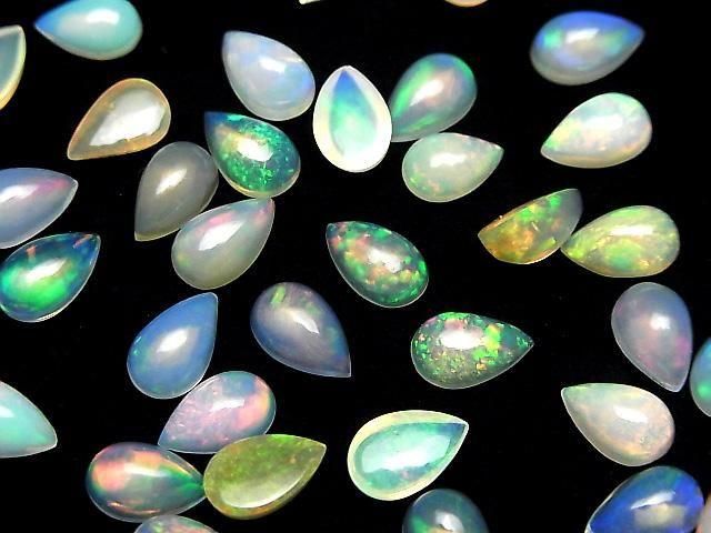 【動画】宝石質エチオピア産オパールAAA ペアシェイプ カボション8×5mm 3個 サムネイル3