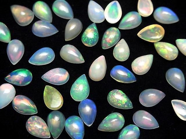 【動画】宝石質エチオピア産オパールAAA ペアシェイプ カボション8×5mm 3個 サムネイル4