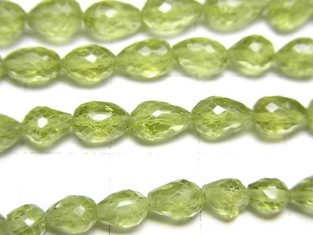【動画】宝石質ペリドットAA++ 縦穴ドロップカット 半連/1連(約22cm) サムネイル2