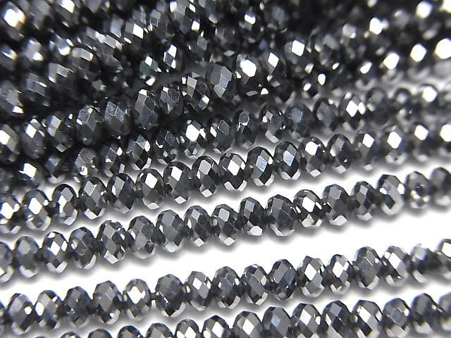 【動画】【素晴らしい輝き】高純度テラヘルツ鉱石 ボタンカット3×3×2mm 1連(約37cm)の画像