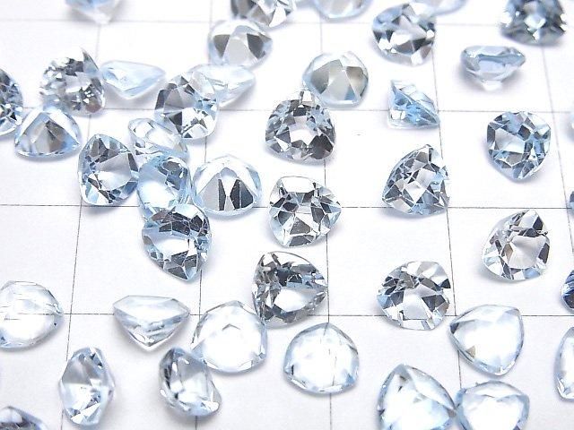 【動画】宝石質スカイブルートパーズAAA ルース トライアングルファセットカット6×6mm 5粒 サムネイル3