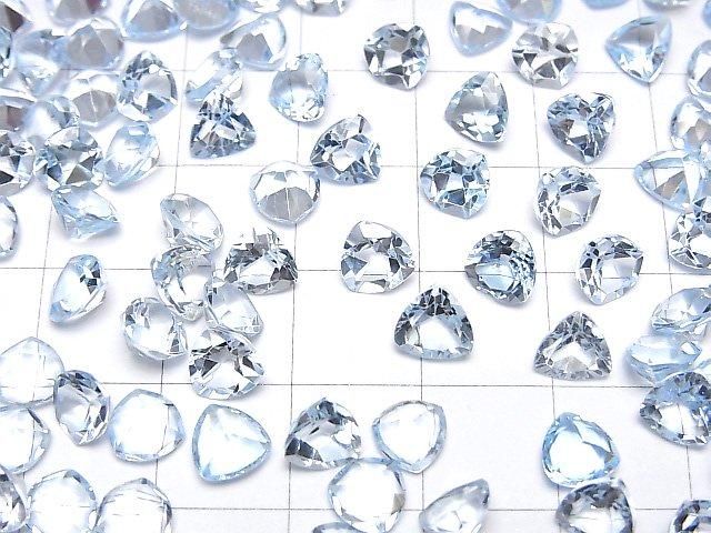 【動画】宝石質スカイブルートパーズAAA ルース トライアングルファセットカット6×6mm 5粒 サムネイル4