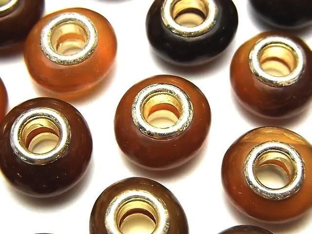 バッファローホーン 大粒ロンデル14mm 【5mm穴】 ブラウン 5個の画像