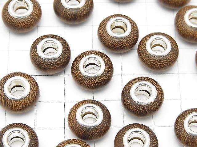 ウッドビーズ 大粒ロンデル14mm 【5mm穴】 5個 サムネイル3