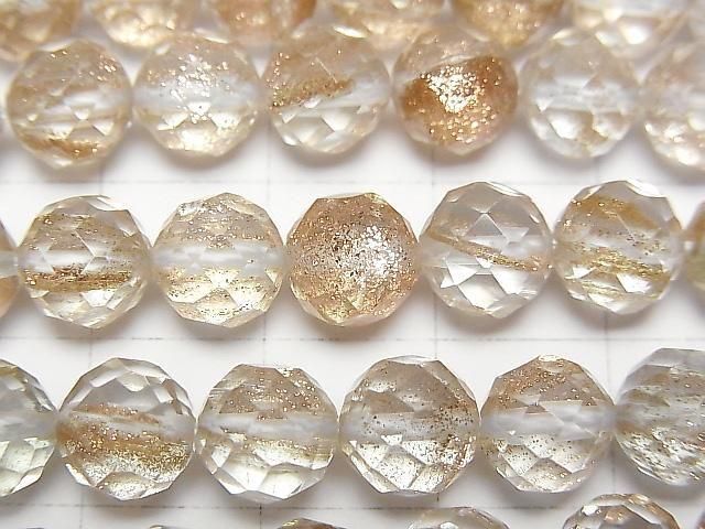 【動画】【素晴らしい輝き】ブロンズシャインクリスタル 64面ラウンドカット8mm 半連/1連(約36cm) サムネイル2