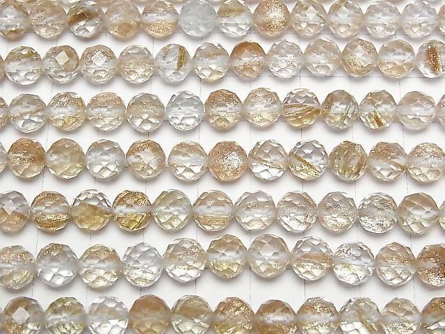 【動画】【素晴らしい輝き】ブロンズシャインクリスタル 64面ラウンドカット8mm 半連/1連(約36cm) サムネイル3