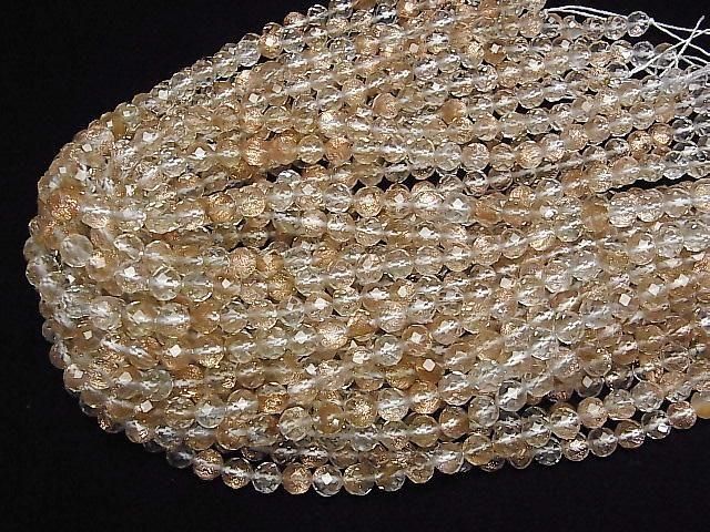 【動画】【素晴らしい輝き】ブロンズシャインクリスタル 64面ラウンドカット8mm 半連/1連(約36cm) サムネイル4