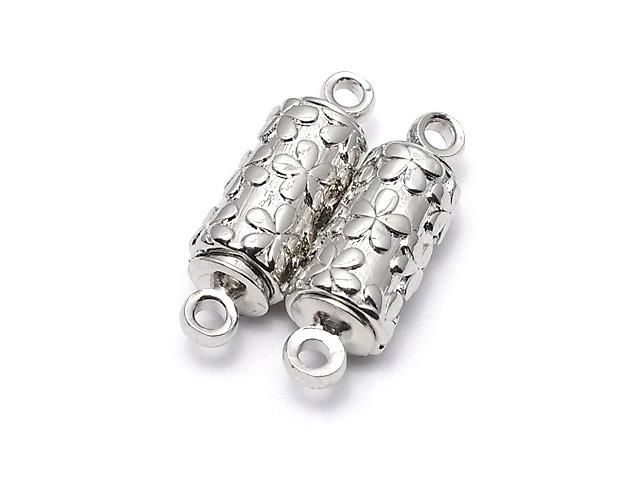 メタルパーツ マグネット式 クラスプ12×6×6mm シルバーカラー 2ペアの画像