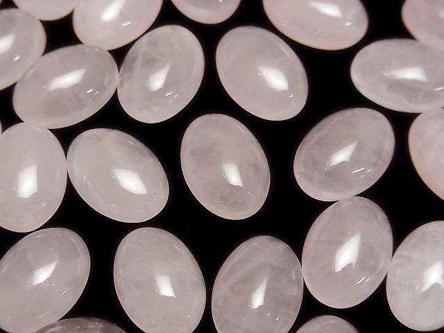 【動画】ローズクォーツAA++ オーバル カボション14×10mm 4個の画像