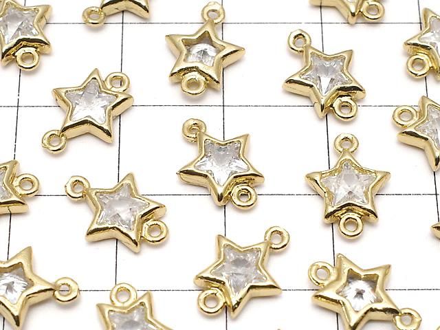 メタルパーツ スター(星) 両カンチャーム ゴールドカラー(CZ付) 5個 サムネイル3