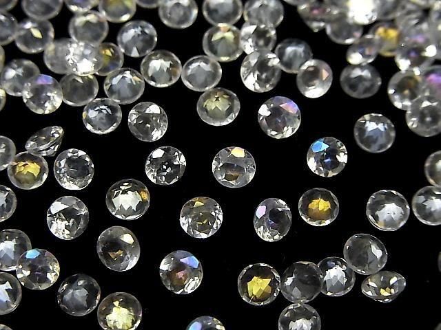 【動画】アクアクリスタルAAA- ルース ラウンドファセットカット4×4mm 20粒の画像