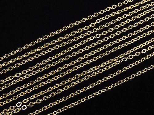 14KGF 平小豆(あずき)チェーン 1.5mm No.3 10センチの画像