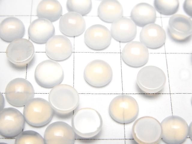 【動画】ホワイトカルセドニーAAA ラウンド カボション6×6mm 5個 サムネイル2