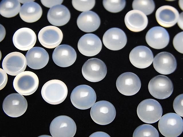 【動画】ホワイトカルセドニーAAA ラウンド カボション6×6mm 5個 サムネイル3