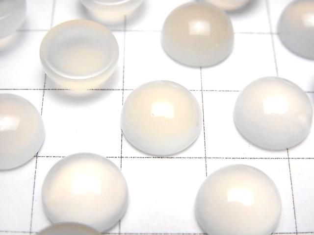 【動画】ホワイトカルセドニーAAA ラウンド カボション10×10mm 5個 サムネイル2
