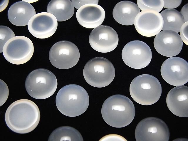 【動画】ホワイトカルセドニーAAA ラウンド カボション10×10mm 5個 サムネイル3
