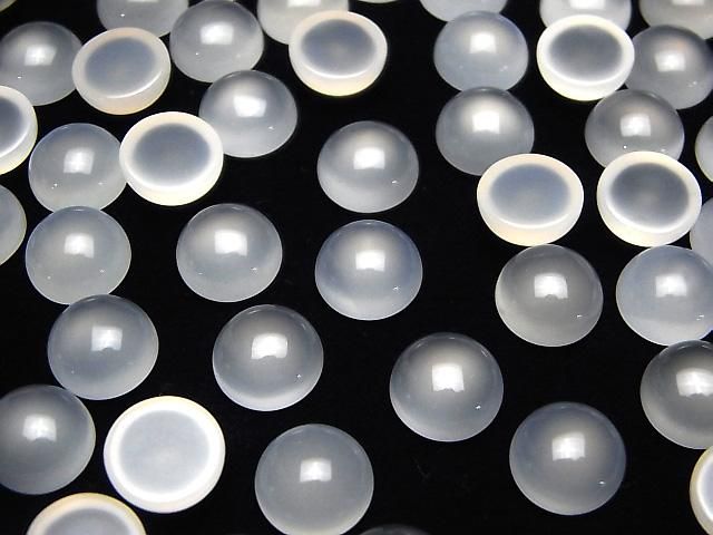 【動画】ホワイトカルセドニーAAA ラウンド カボション10×10mm 5個 サムネイル4