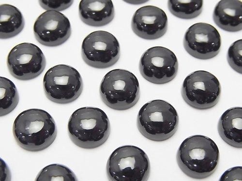 ブラックスピネルAAA ラウンド カボション8×8mm 5個の画像