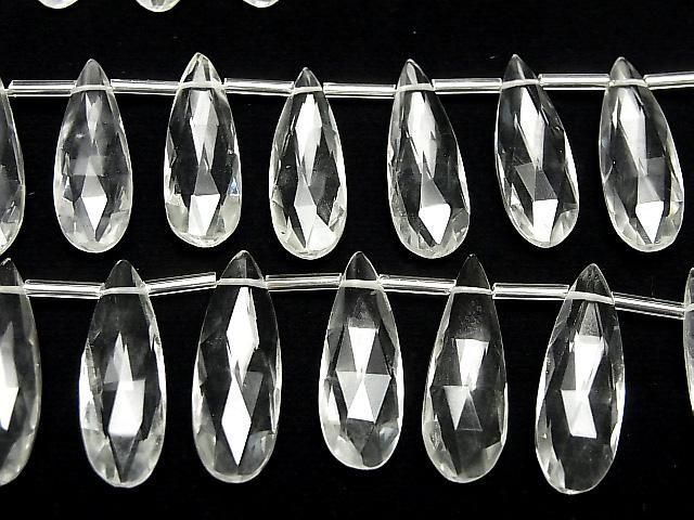 【動画】宝石質クリスタルAAA 縦長ペアシェイプ ブリオレットカット24×8mm 半連/1連(8粒) サムネイル4