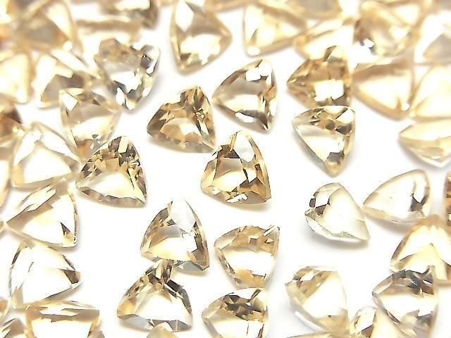 【動画】宝石質シトリンAAA ルース トライアングルファセットカット6×6mm 5粒の画像