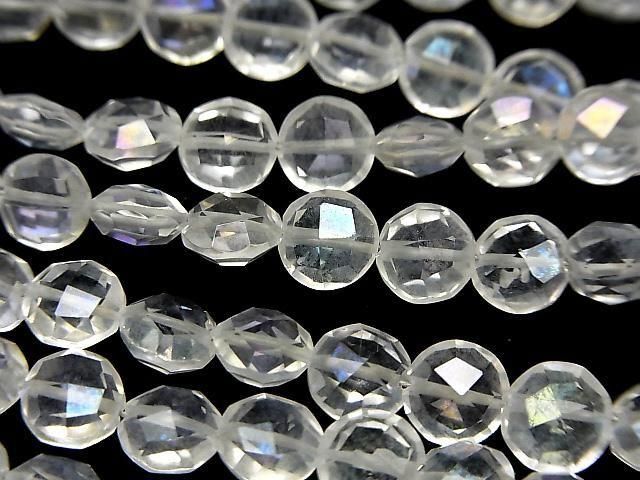 【動画】アクアクリスタルAAA- コインカット6×6×4mm 半連/1連(28粒)の画像