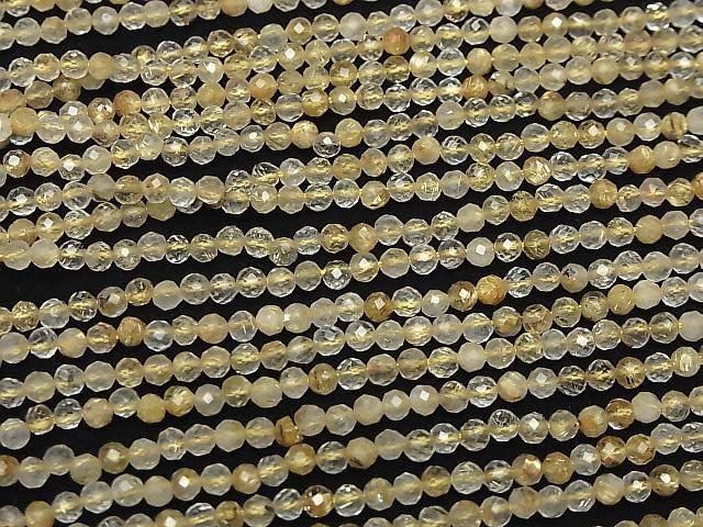 【動画】【素晴らしい輝き】ルチルクォーツAA++ ラウンドカット3mm 1連(約36cm) サムネイル3