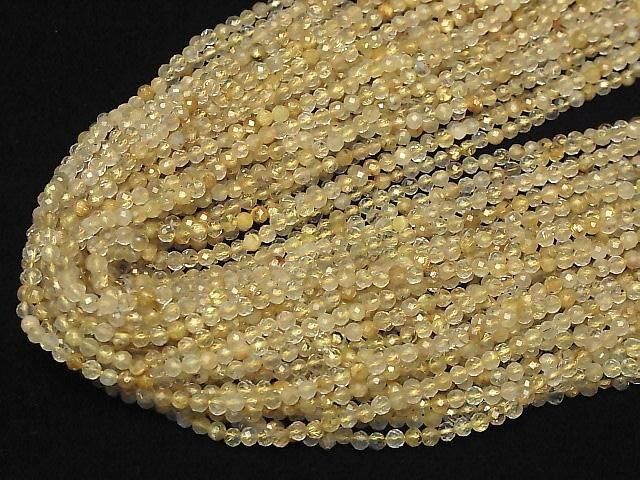 【動画】【素晴らしい輝き】ルチルクォーツAA++ ラウンドカット3mm 1連(約36cm) サムネイル4