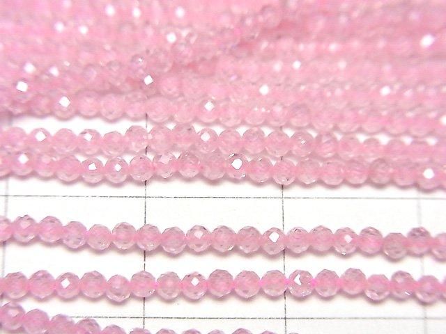 【動画】【素晴らしい輝き】キュービックジルコニアAAA 極小ラウンドカット2mm 【ピンク】 1連(約34cm) サムネイル2