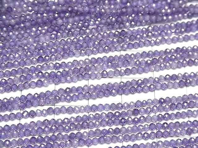 【動画】【素晴らしい輝き】キュービックジルコニアAAA 極小ラウンドカット2mm 【パープル】 1連(約35cm) サムネイル3