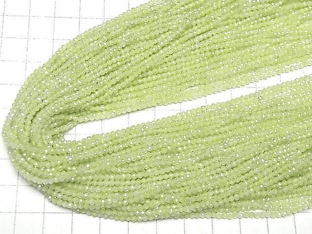 【動画】【素晴らしい輝き】キュービックジルコニアAAA 極小ラウンドカット2mm 【ライムグリーン】 1連(約35cm) サムネイル4