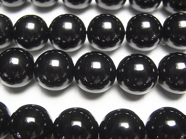 【動画】ブラジル産モリオン(黒水晶)AAA ラウンド12mm 1/4連~1連(約37cm) サムネイル2