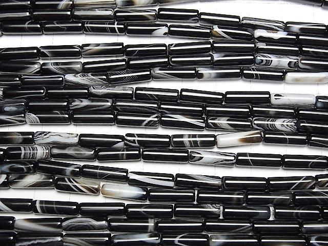 【動画】ストライプオニキス チューブ13×4×4mm 1連(約35cm) サムネイル3