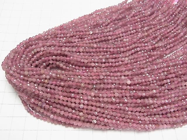 【動画】【素晴らしい輝き】2本1,180円!ピンクトルマリンAA+ ラウンドカット3mm 1連(約37cm) サムネイル4