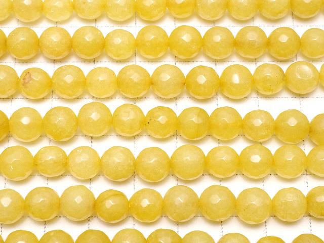 イエローカラージェード 128面ラウンドカット8mm 1連(約35cm) サムネイル3
