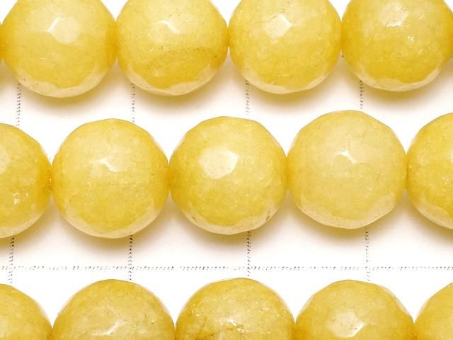 イエローカラージェード 128面ラウンドカット10mm 1連(約36cm) サムネイル2