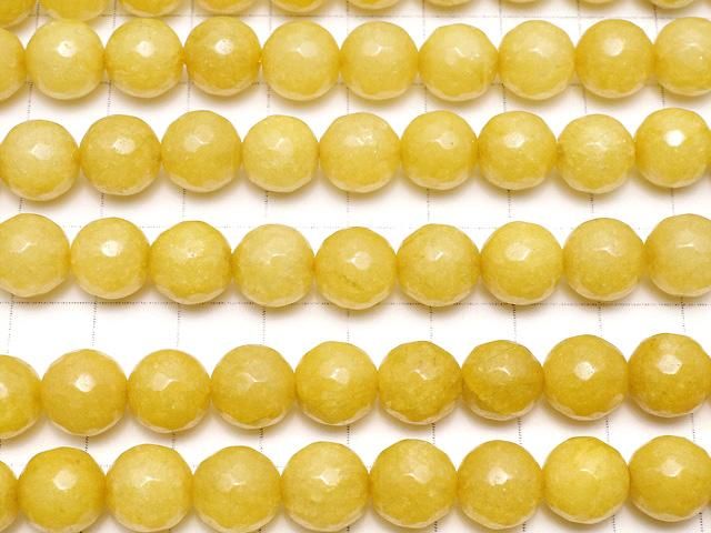 イエローカラージェード 128面ラウンドカット10mm 1連(約36cm) サムネイル3