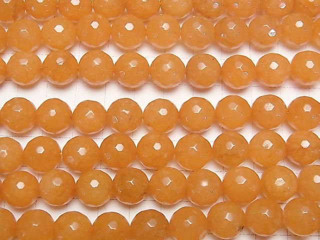 【動画】オレンジカラージェード 128面ラウンドカット12mm 1連(約35cm) サムネイル3