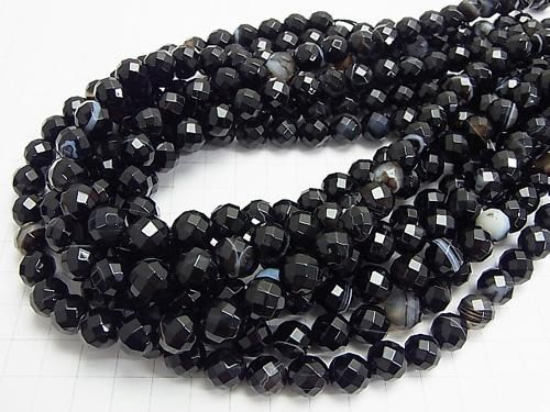 ストライプオニキス 64面ラウンドカット10mm 半連/1連(約38cm) サムネイル4