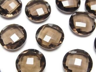 【動画】宝石質スモーキークォーツAAA ルース コインクッションカット14×14×6mm 3粒