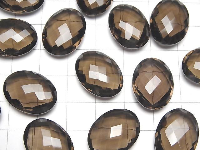 【動画】宝石質スモーキークォーツAAA ルース オーバルクッションカット20×15mm 3粒 サムネイル4
