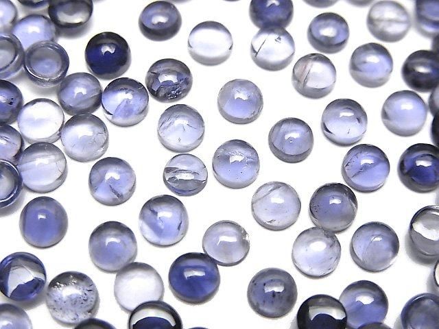 【動画】宝石質アイオライトAAA ラウンド カボション4×4mm 10個の画像