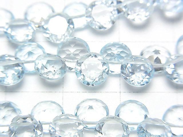 【動画】宝石質スカイブルートパーズAAA- ラウンドファセットカット6×6mm 半連/1連(約9cm) サムネイル2