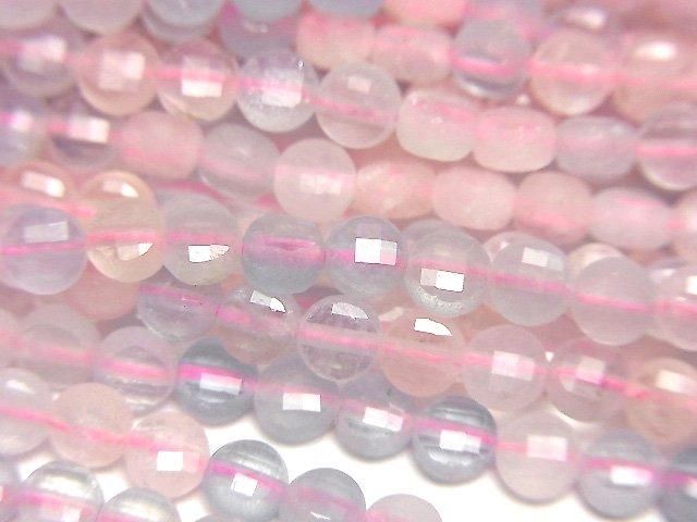 【動画】【素晴らしい輝き】ベリルミックス(マルチカラーアクアマリン)AA+ コインカット4×4×2.5mm 1連(約37cm)の画像