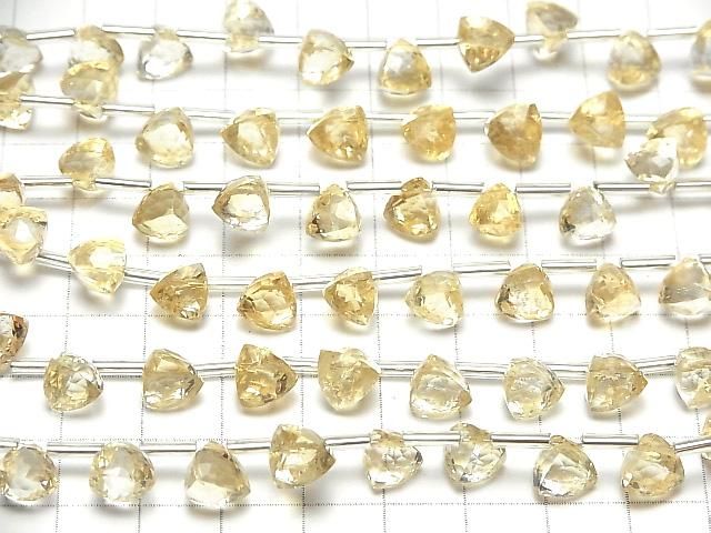 【動画】宝石質シトリンAAA- 立体トライアングルカット8×8×8mm 半連/1連(8粒) サムネイル4