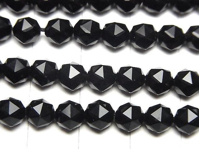 【素晴らしい輝き】オニキスAAA スターラウンドカット6mm 1連(約37cm) サムネイル2